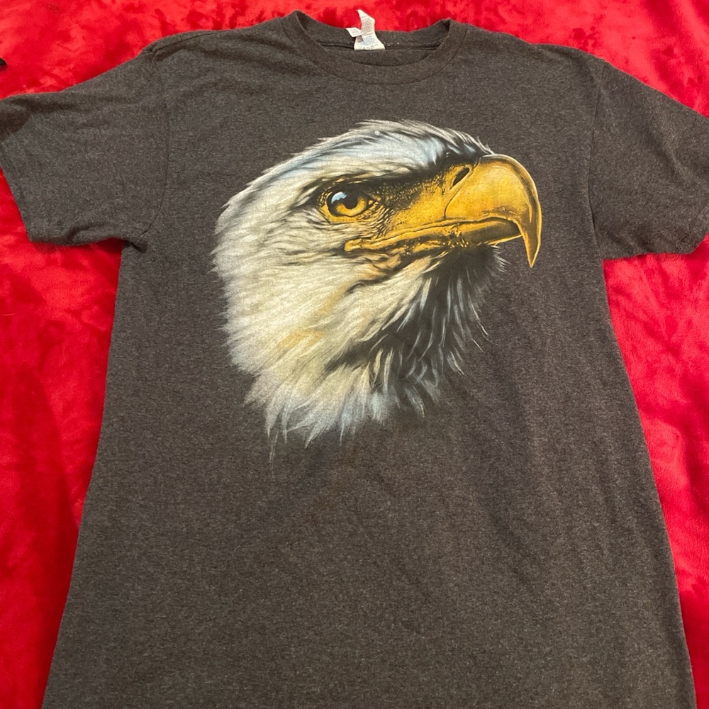 Gray T-Shirt with Eagle Graphic